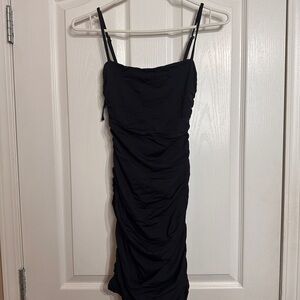 Second Skin Overalls Black Mini Dress